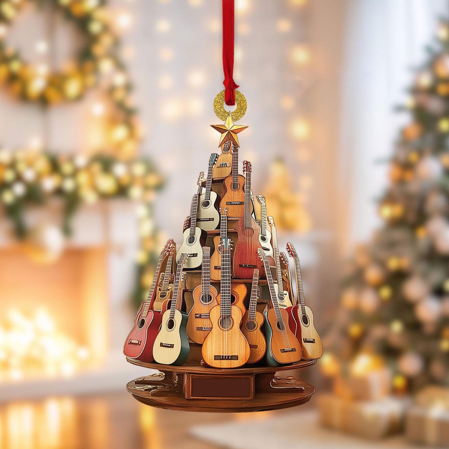 Rockin' Around The Guitar Christmas Tree Ornament