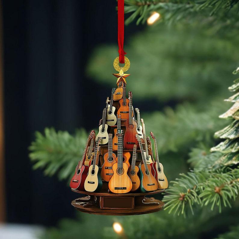 Rockin' Around The Guitar Christmas Tree Ornament