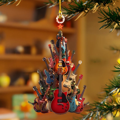 Rockin' Around The Guitar Christmas Tree Ornament